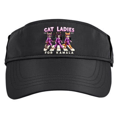 Cat Ladies For Kamala Voting Kamala Harris 2024 Cat Lover Adult Drive Performance Visor