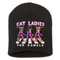 Cat Ladies For Kamala Voting Kamala Harris 2024 Cat Lover Short Acrylic Beanie