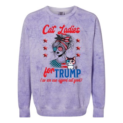 Cat Lady For Trump Funny Political Colorblast Crewneck Sweatshirt