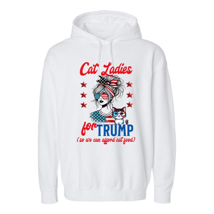 Cat Lady For Trump Funny Political Garment-Dyed Fleece Hoodie