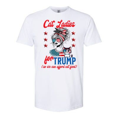 Cat Lady For Trump Funny Political Softstyle CVC T-Shirt