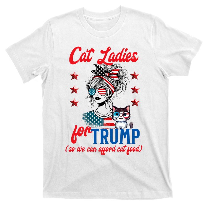 Cat Lady For Trump Funny Political T-Shirt