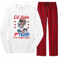 Cat Lady For Trump Funny Political Long Sleeve Pajama Set