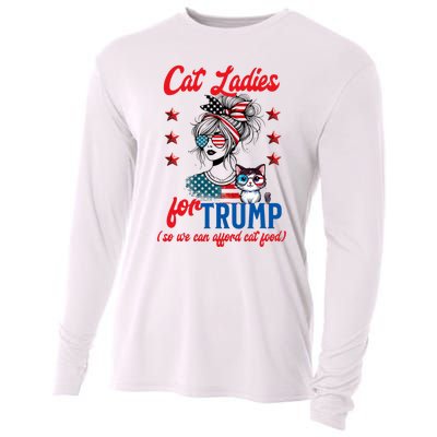 Cat Lady For Trump Funny Political Cooling Performance Long Sleeve Crew