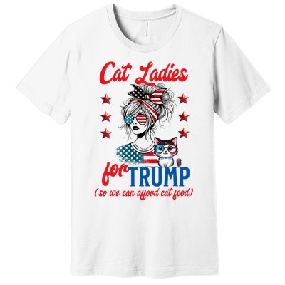 Cat Lady For Trump Funny Political Premium T-Shirt