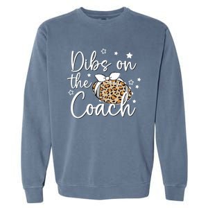 Cute Leopard Football Dibs On Coach For Coach Wife Gift Garment-Dyed Sweatshirt