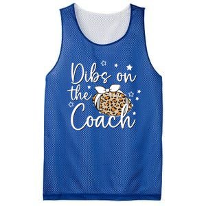 Cute Leopard Football Dibs On Coach For Coach Wife Gift Mesh Reversible Basketball Jersey Tank