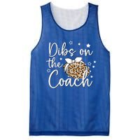 Cute Leopard Football Dibs On Coach For Coach Wife Gift Mesh Reversible Basketball Jersey Tank