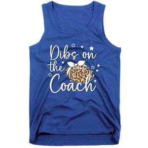 Cute Leopard Football Dibs On Coach For Coach Wife Gift Tank Top