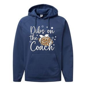 Cute Leopard Football Dibs On Coach For Coach Wife Gift Performance Fleece Hoodie