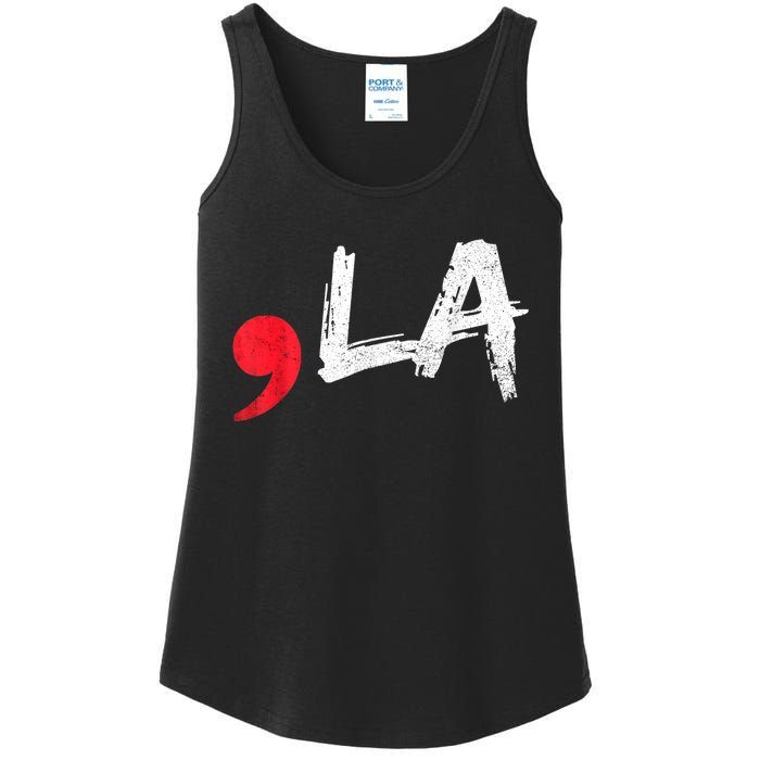 Comma La Funny Kamala Harris 2024 President Ladies Essential Tank