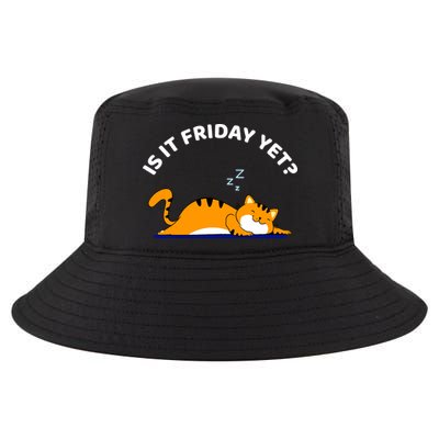 Cat Lover Funny Sleepy Cat Is It Friday Yet Cat Nap Cool Comfort Performance Bucket Hat
