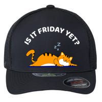 Cat Lover Funny Sleepy Cat Is It Friday Yet Cat Nap Flexfit Unipanel Trucker Cap