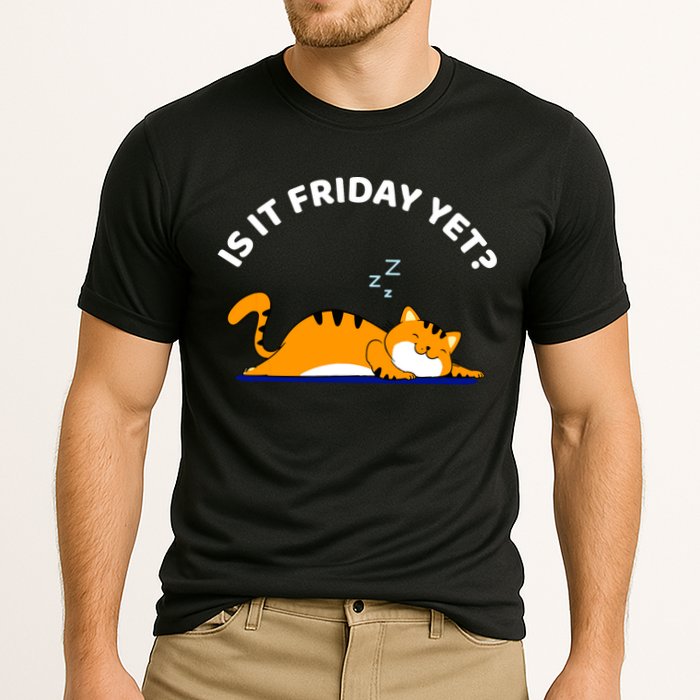 Cat Lover Funny Sleepy Cat Is It Friday Yet Cat Nap Performance Shirt