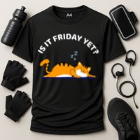 Cat Lover Funny Sleepy Cat Is It Friday Yet Cat Nap Performance Shirt