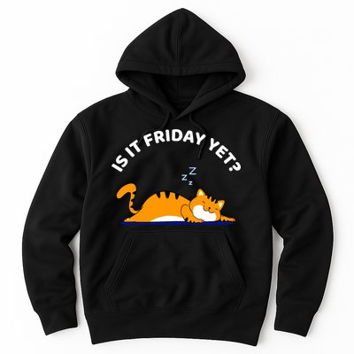 Cat Lover Funny Sleepy Cat Is It Friday Yet Cat Nap Hoodie