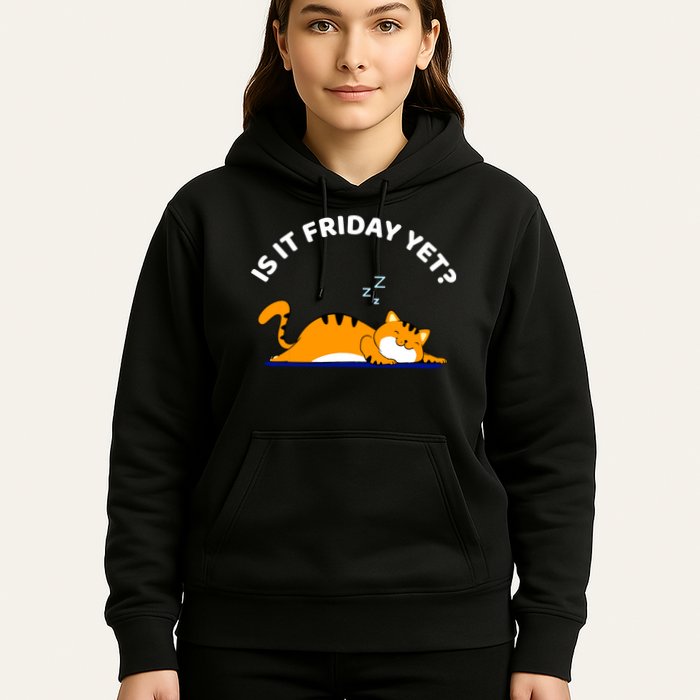 Cat Lover Funny Sleepy Cat Is It Friday Yet Cat Nap Hoodie