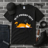 Cat Lover Funny Sleepy Cat Is It Friday Yet Cat Nap Tall T-Shirt