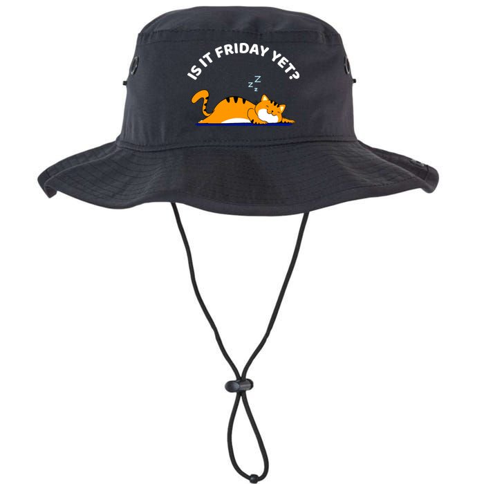 Cat Lover Funny Sleepy Cat Is It Friday Yet Cat Nap Bucket Hat