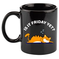 Cat Lover Funny Sleepy Cat Is It Friday Yet Cat Nap 11oz C Handle Ceramic Mug