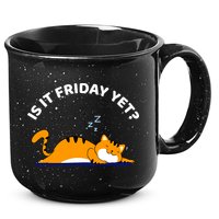 Cat Lover Funny Sleepy Cat Is It Friday Yet Cat Nap 15oz Campfire Ceramic Mug