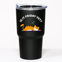 Cat Lover Funny Sleepy Cat Is It Friday Yet Cat Nap Tumbler