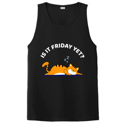 Cat Lover Funny Sleepy Cat Is It Friday Yet Cat Nap PosiCharge Competitor Tank