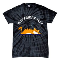 Cat Lover Funny Sleepy Cat Is It Friday Yet Cat Nap Tie-Dye T-Shirt