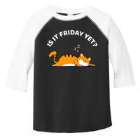 Cat Lover Funny Sleepy Cat Is It Friday Yet Cat Nap Toddler Fine Jersey T-Shirt