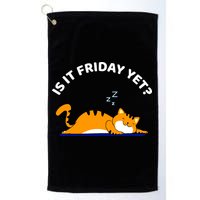 Cat Lover Funny Sleepy Cat Is It Friday Yet Cat Nap Golf Towel