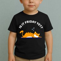 Cat Lover Funny Sleepy Cat Is It Friday Yet Cat Nap Toddler T-Shirt