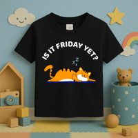 Cat Lover Funny Sleepy Cat Is It Friday Yet Cat Nap Toddler T-Shirt