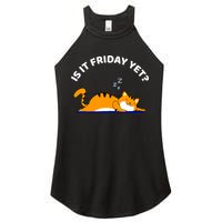 Cat Lover Funny Sleepy Cat Is It Friday Yet Cat Nap Women's Perfect Tri Rocker Tank