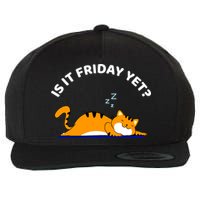 Cat Lover Funny Sleepy Cat Is It Friday Yet Cat Nap Wool Snapback Cap