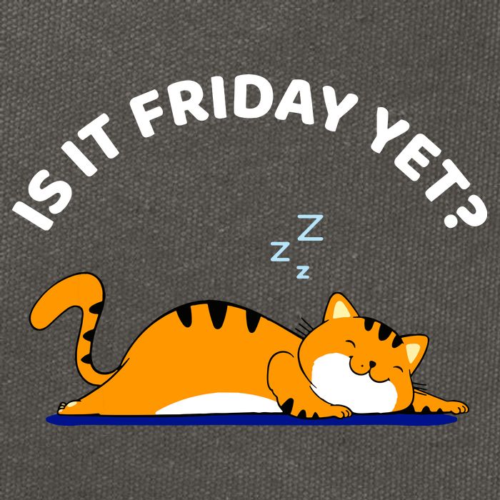 Cat Lover Funny Sleepy Cat Is It Friday Yet Cat Nap Cotton Canvas Backpack
