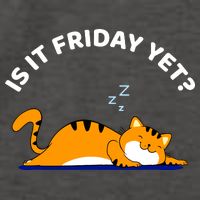 Cat Lover Funny Sleepy Cat Is It Friday Yet Cat Nap Vector Backpack