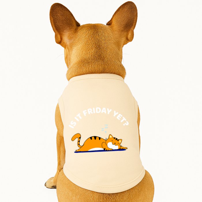 Cat Lover Funny Sleepy Cat Is It Friday Yet Cat Nap Doggie Tank