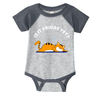 Cat Lover Funny Sleepy Cat Is It Friday Yet Cat Nap Infant Baby Jersey Bodysuit
