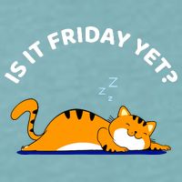 Cat Lover Funny Sleepy Cat Is It Friday Yet Cat Nap Sueded Cloud Jersey T-Shirt