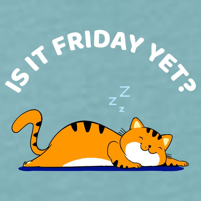 Cat Lover Funny Sleepy Cat Is It Friday Yet Cat Nap Sueded Cloud Jersey T-Shirt