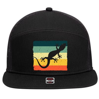 Cool Lizard For  Vintage Crested Leopard Gecko 7 Panel Mesh Trucker Snapback Hat