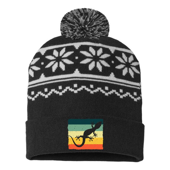 Cool Lizard For  Vintage Crested Leopard Gecko USA-Made Snowflake Beanie