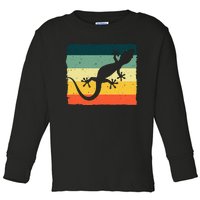 Cool Lizard For  Vintage Crested Leopard Gecko Toddler Long Sleeve Shirt