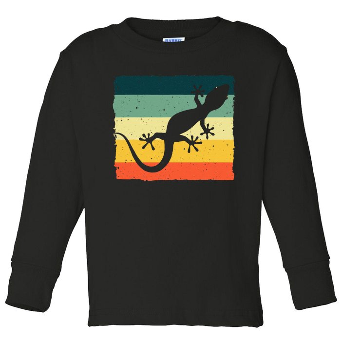 Cool Lizard For  Vintage Crested Leopard Gecko Toddler Long Sleeve Shirt