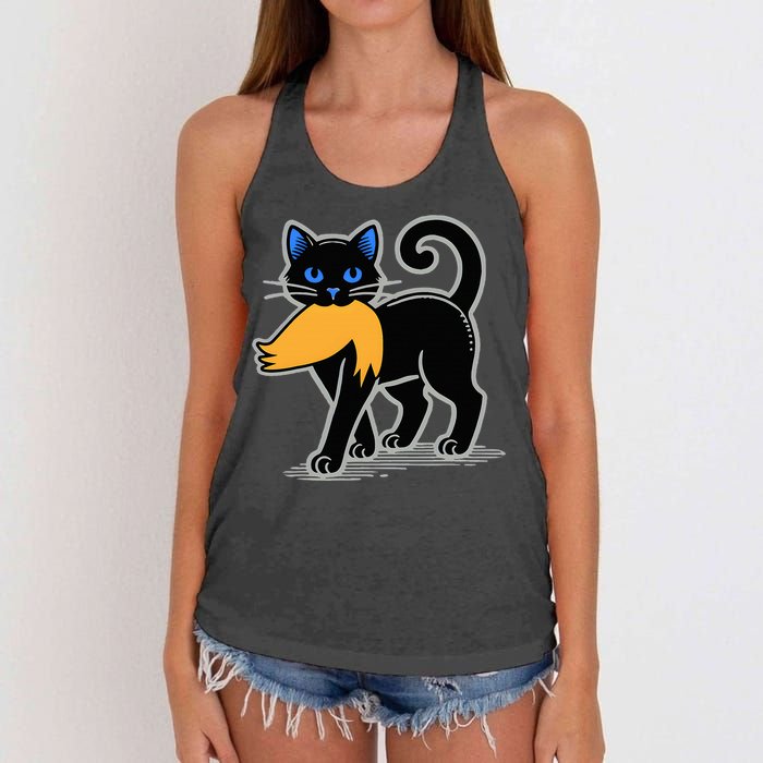 Cat Ladies For Kamala Harris Donald Trump 2024 Women's Knotted Racerback Tank