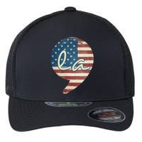 Comma La Funny Kamala Harris Usa Flag Flexfit Unipanel Trucker Cap