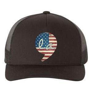 Comma La Funny Kamala Harris Usa Flag Yupoong Adult 5-Panel Trucker Hat