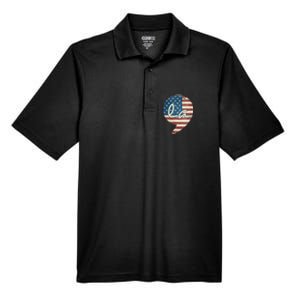 Comma La Funny Kamala Harris Usa Flag Men's Origin Performance Pique Polo