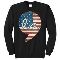 Comma La Funny Kamala Harris Usa Flag Sweatshirt