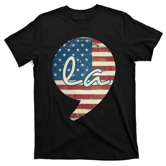 Comma La Funny Kamala Harris Usa Flag T-Shirt